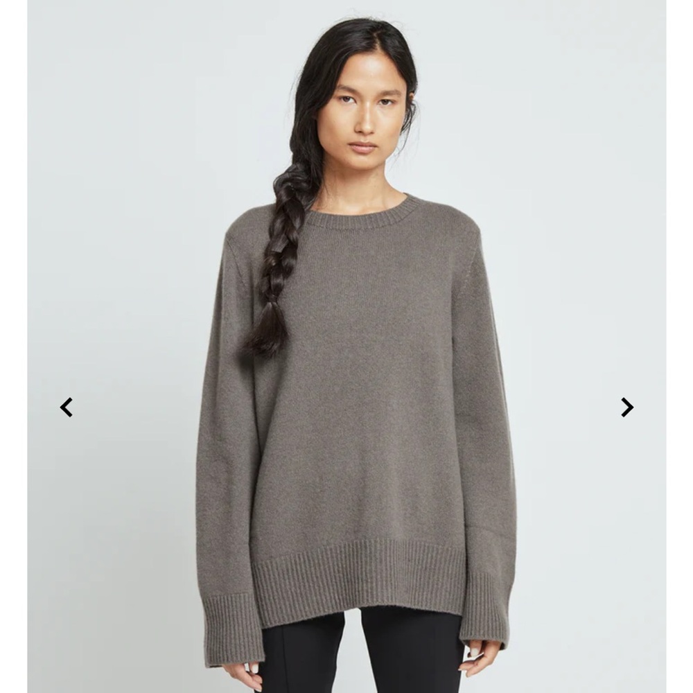 The Row Women's Sibel Wool Cashmere Crewneck Sweater Black XL NWT